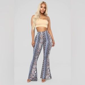Alix pants blue/combo - fashion nova